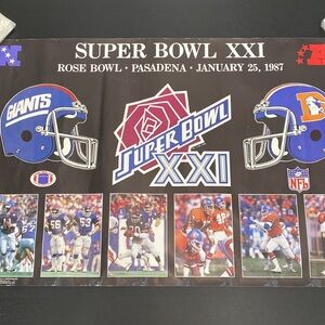 NY Giants NFL Super Bowl Vintage 1987 Poster - NY Giants vs. Denver Broncos